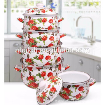 new product 2016 enamel straitpot /soup pot with full decal